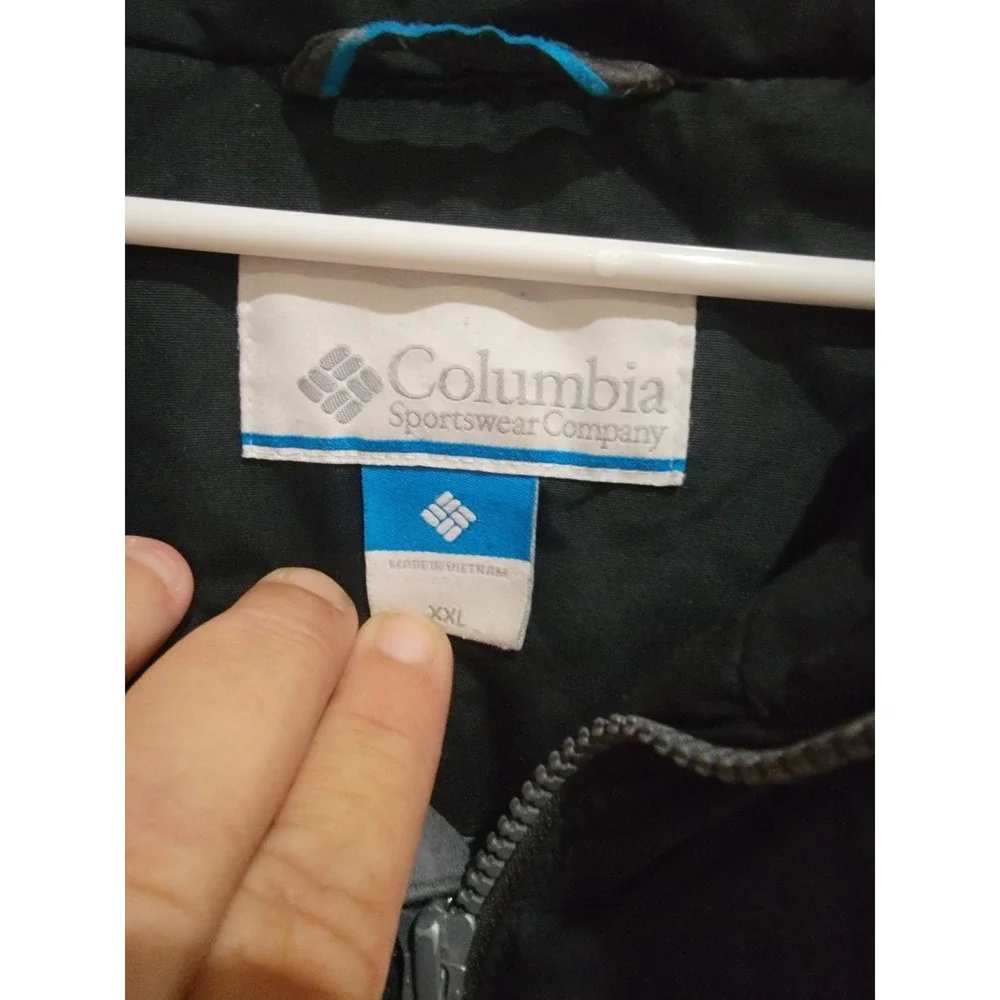 Columbia Waterproof Breathable Men's Size XXL Black Gray Fill Zip Ski Jacket VTG